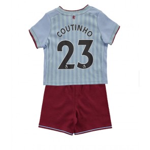 Aston Villa Philippe Coutinho #23 babykläder Bortatröja barn 2022-23 Korta ärmar (+ Korta byxor)